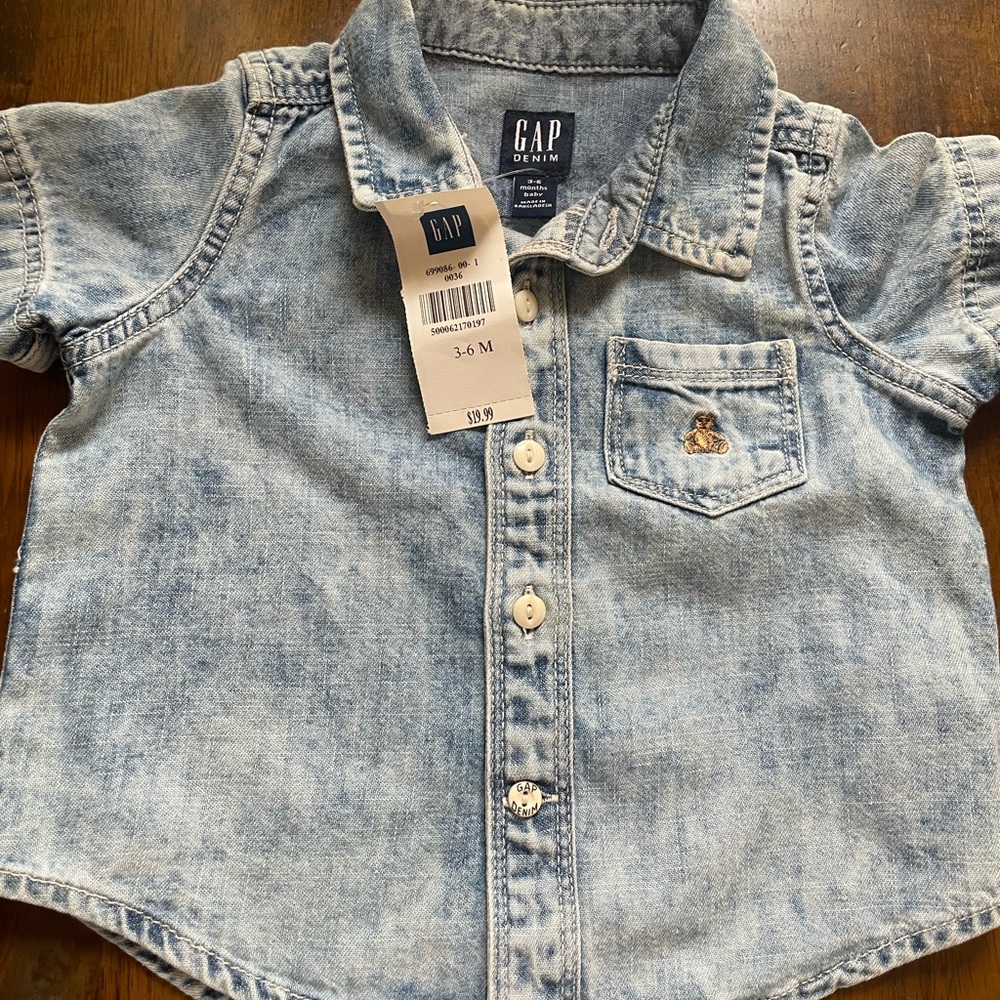 Gap Baby- Stone wash jean shirt